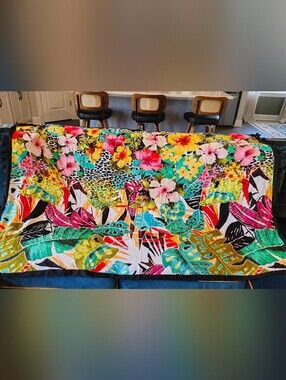 Chico's Multicolor Tropical Floral Scarf